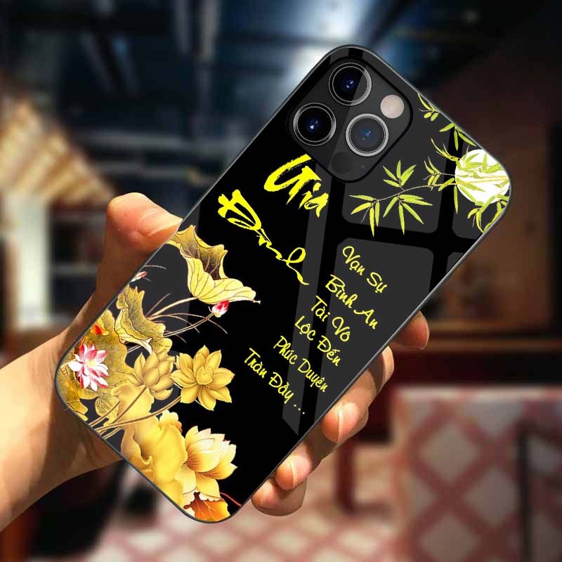 Ốp Lưng IPHONE 13, 13 PRO, 13 PROMAX Mặt Lưng Kính Cường Lực Sáng Bóng