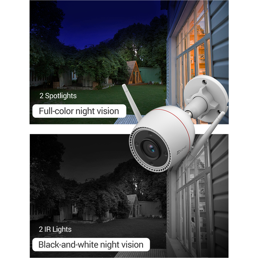 Ảnh camera wifi không dây ezviz H3c 2K+ 4Megapixel có màu ban đêm , đàm thoại 2 chiều phát AI phát hiện chuyển động 1
