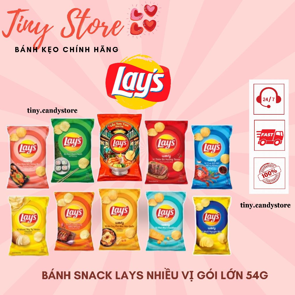 Bánh snack khoai tây nhiều vị gói lớn 54gr | Shopee Việt Nam