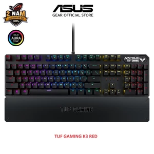 Bàn phím cơ gaming ASUS TUF GAMING K3 (Red) cổng mở rộng USB, An-ti ghosting 100% với công nghệ N-key rollover (NKRO)