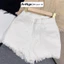 Quần short jean nữ lưng cao rách tua rua phá cách, chất jean kaki không giãn Anngo - AT371