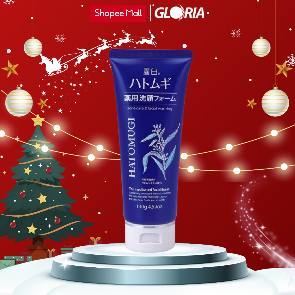 Ảnh Sữa Rửa Mặt Ngừa Mụn, Sáng Da Reihaku Hatomugi Acne Care & Facial Washing Foam 130g - Chai Xanh 2