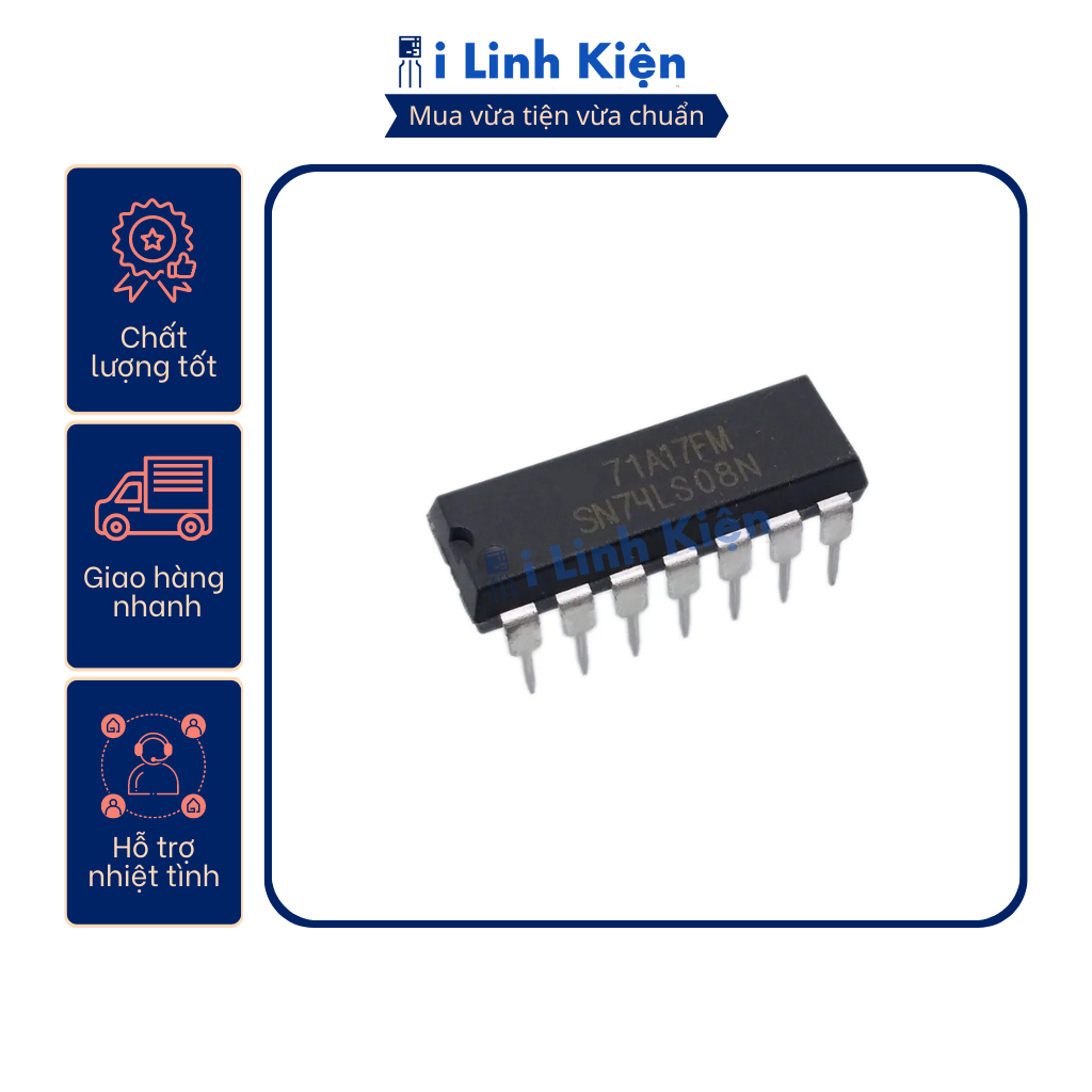 Ic chức năng 74LS08 SN74LS08N DIP-14 chính hãng TI chất lượng | Shopee ...