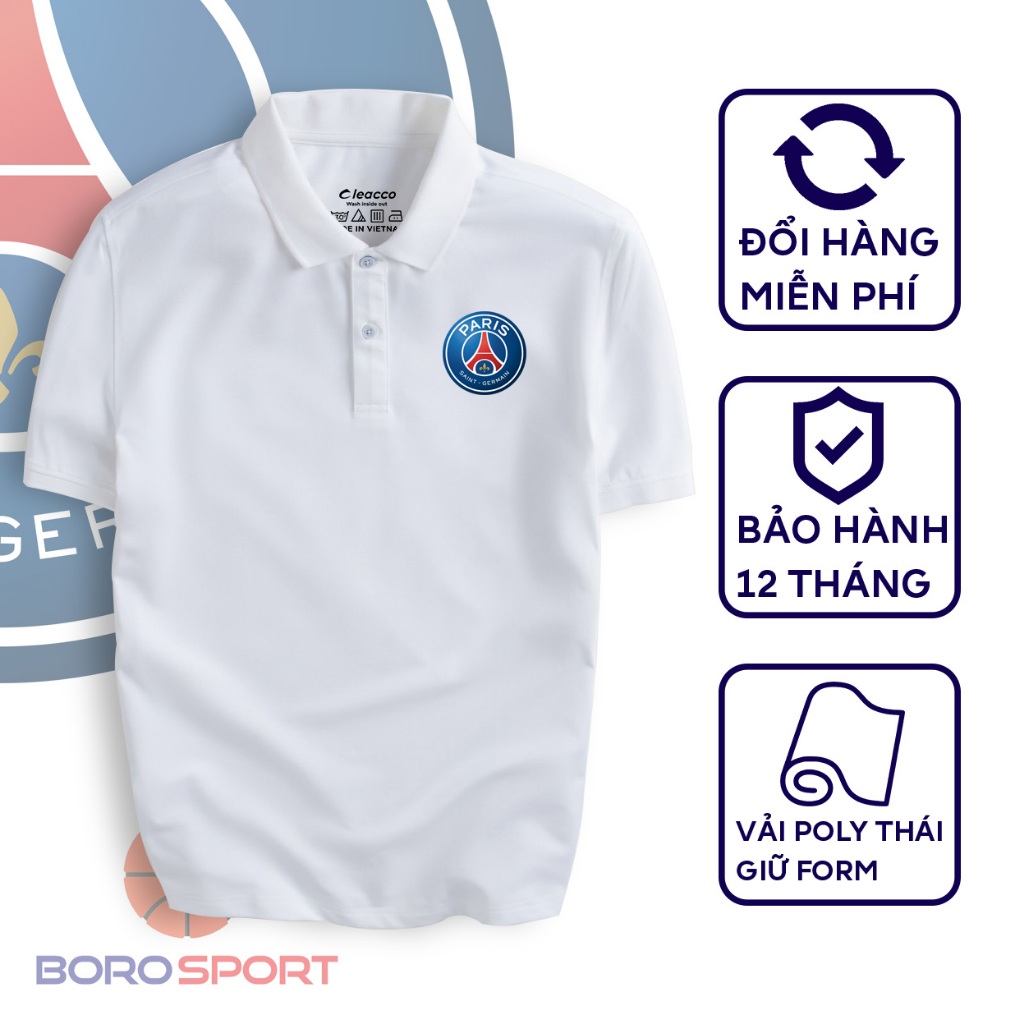 Ảnh Áo Polo Nam Siêu Ưu Đãi Áo Thun Polo Cổ Bẻ Chất Liệu Vải Poly Thái Giữ Form Dáng Cleacco Paris Saint-Germain Boro Sport 1
