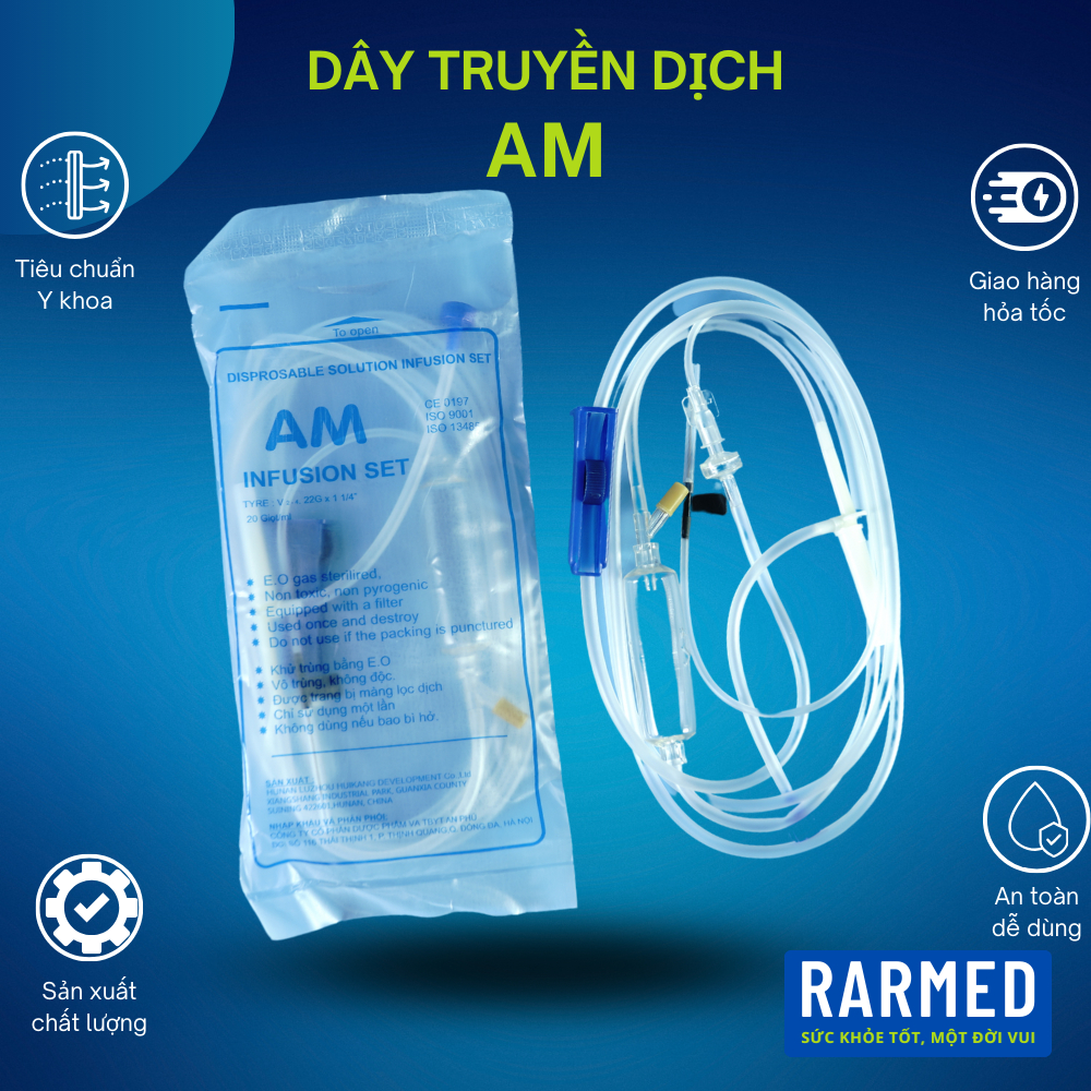 Bộ dây truyền dịch AM khử trùng, có màng lọc - 20 giọt/ml | Shopee Việt Nam