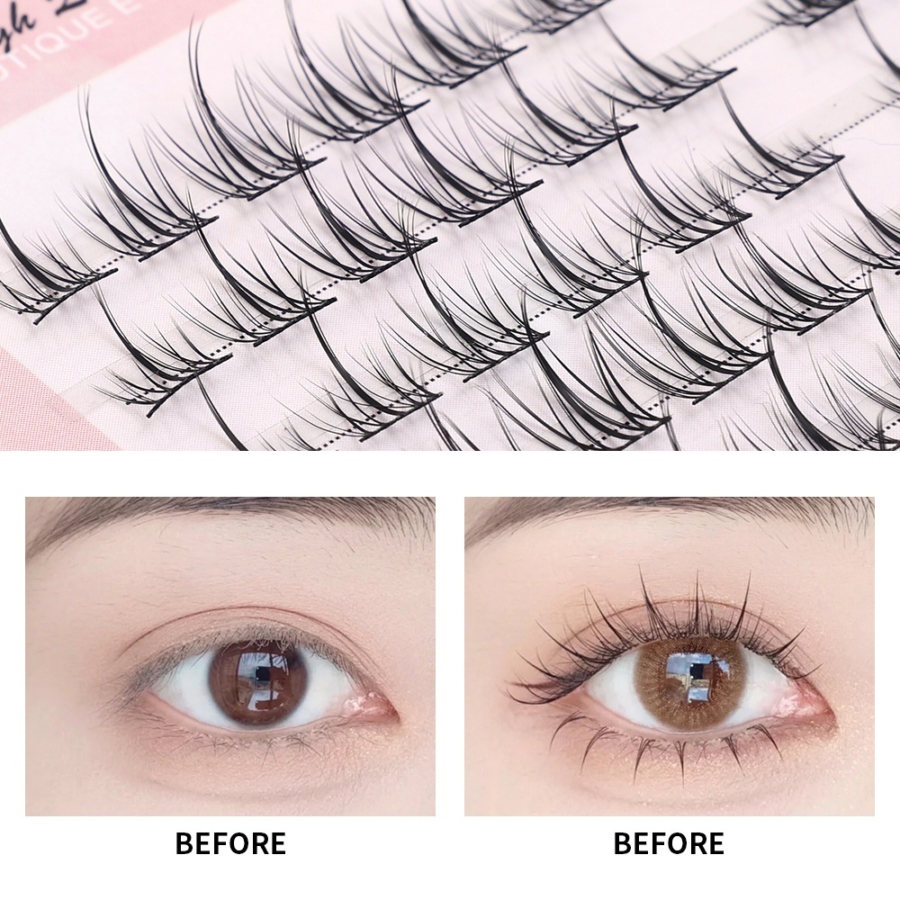 Lông Mi Giả, Mi Giả, Mi Giả Tách Sợi, Mi Giả Tự Nhiên, Mi Giả 120 cụm SHANG PIN 11mm-12mm tự nhiên chuyên nghiệp