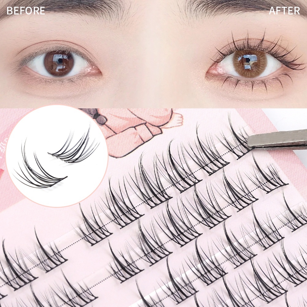 Lông Mi Giả, Mi Giả, Mi Giả Tách Sợi, Mi Giả Tự Nhiên, Mi Giả 120 cụm SHANG PIN 11mm-12mm tự nhiên chuyên nghiệp