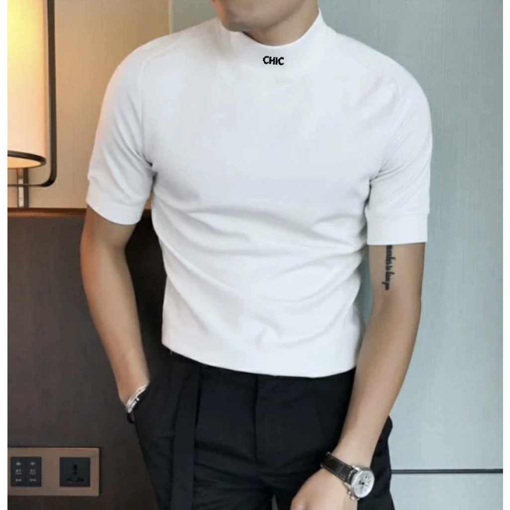 Áo thun Stee Cổ ôm thêu CHIC Unisex ITHESIXPACKI