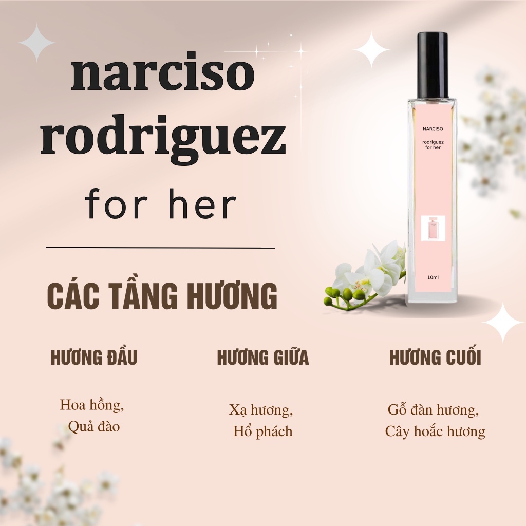 [Nước hoa chiết Cao Cấp 10ml] Narciso Rodriguez for Her EDP –Phong cách: Kiêu kỳ, lôi cuốn, sang trọng