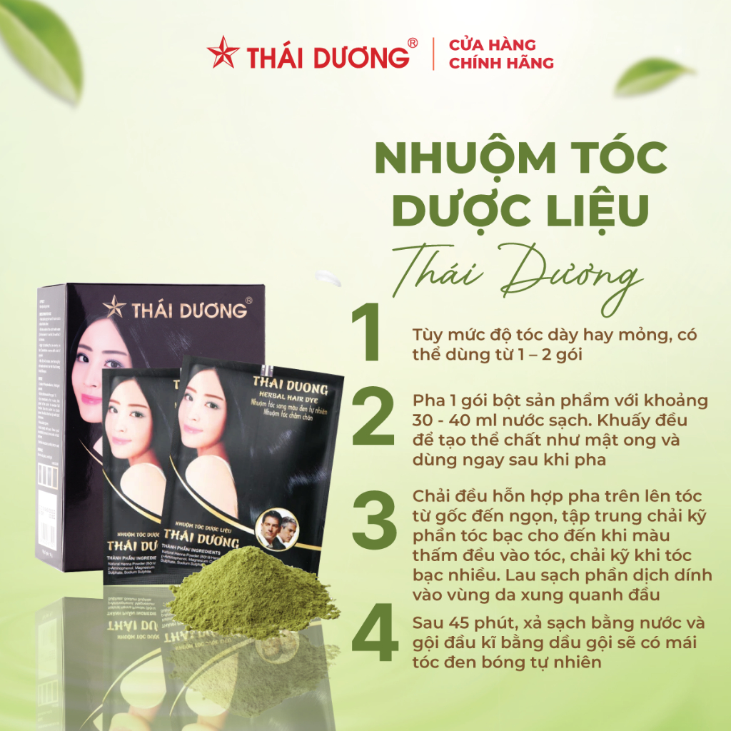 Ảnh Mua Combo 2 hộp bột nhuộm tóc Thái Dương tặng 1 Tube Thái Dương 7 Plus Gold 50g 4