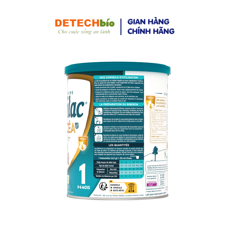 Sữa bột Modilac Doucéa 1 Nội Địa Pháp 400g
