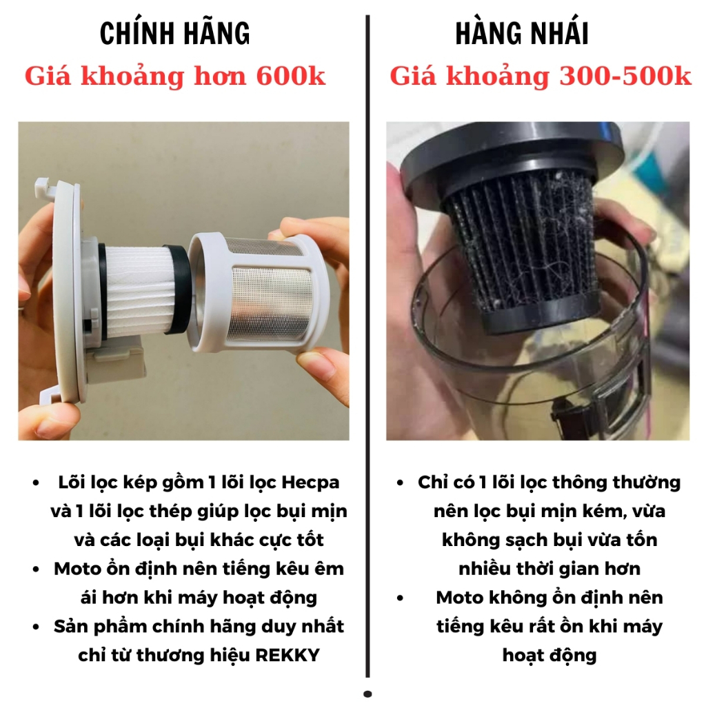 Ảnh Máy hút bụi giường nệm đệm cầm tay đèn UV diệt khuẩn REKKY không dây cao cấp, lực hút mạnh [HÀNG CHÍNH HÃNG] 3