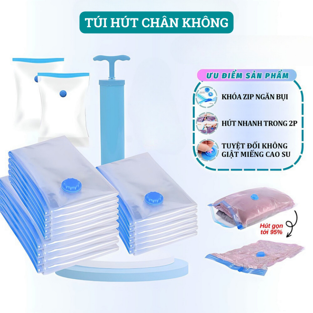 Ảnh Combo túi hút chân không đựng quần áo, chăn gối đa năng tiện lợi 2