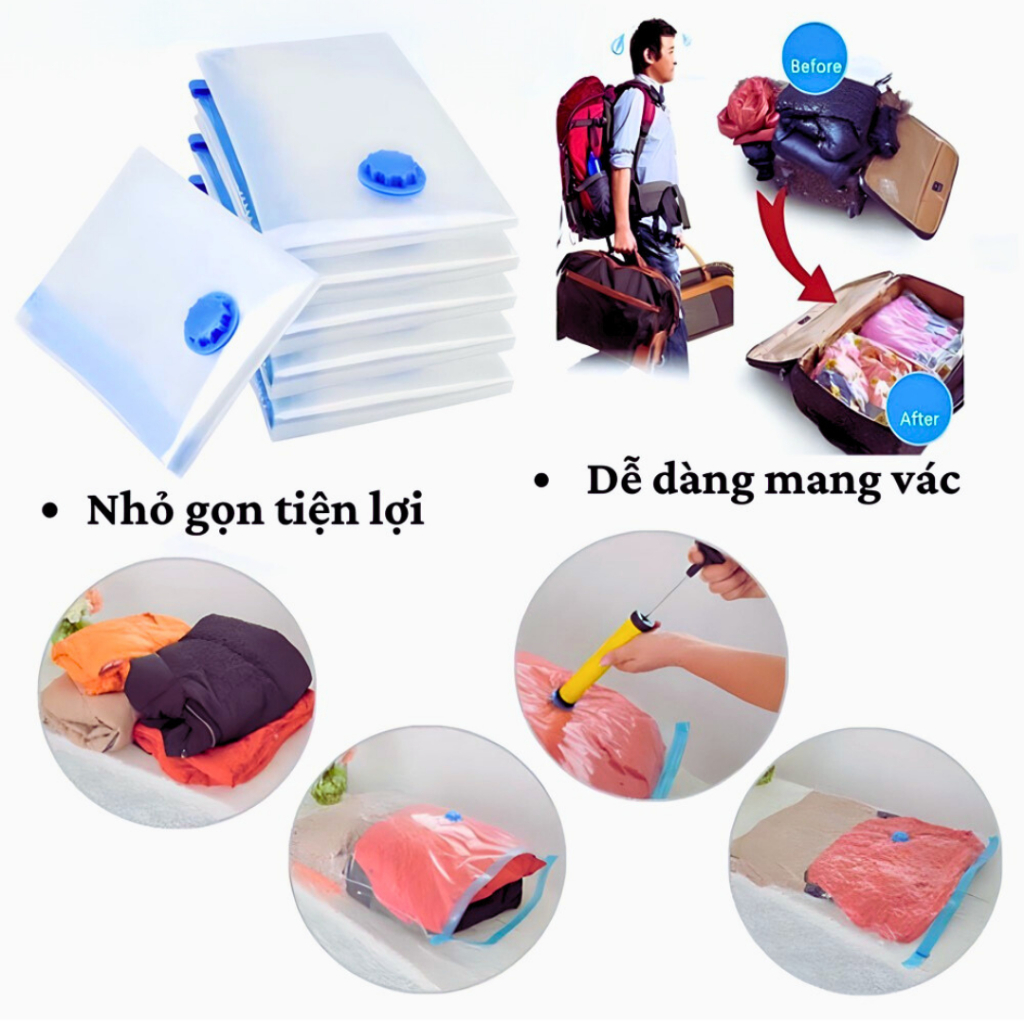 Ảnh Combo túi hút chân không đựng quần áo, chăn gối đa năng tiện lợi 3