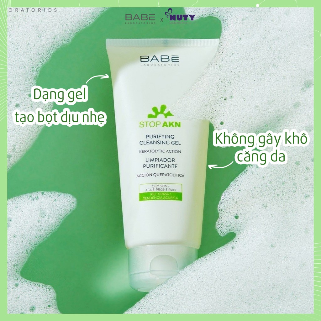 Ảnh Gel Rửa Mặt Dịu Nhẹ Babe Stop AKN Purifying Cleansing Gel (200ml) 2