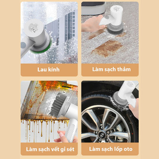 Máy Cọ rửa Đa Năng 5 Trong 1 Cầm Tay Xiaoda - Chổi Điện Cọ Nhà Vệ Sinh Chà Rửa Mini Có Sạc Pin