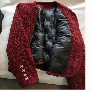 FREESHIP ÁO DẠ TWEED ĐỎ ĐÔ DÁNG NGẮN CHUẨN QCCC SIÊU SANG CHẢNH