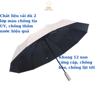 Ô Dù Che Mưa Đi Nắng Vải Dù, Ô Gấp Gọn, Chống Tia UV, Chống Thấm Nước, Đóng Mở Tự Động, Rộng 104cm