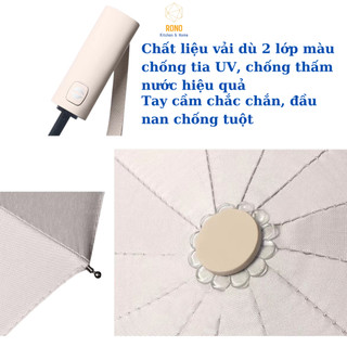 Ô Dù Che Mưa Đi Nắng Vải Dù, Ô Gấp Gọn, Chống Tia UV, Chống Thấm Nước, Đóng Mở Tự Động, Rộng 104cm