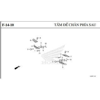 bộ chốt bi lò xo gác chân sau sh mode 125 2015 2017 2019 sh việt 2017 2019 2021 2023 ( giá 1 bên )