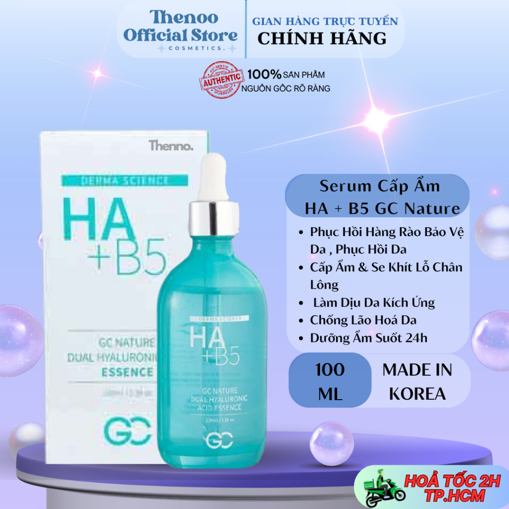 Serum Cấp Ẩm Phục Hồi Da HA + B5 GC Natura Dual Hyaluronic Acid Essence ...