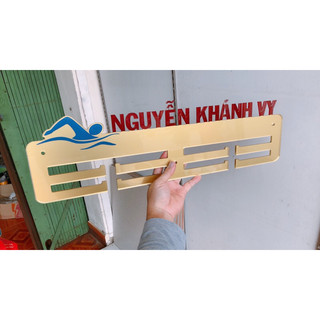 GTHC bơi lội, NGUYỄN KHÁNH VY khung gold, icon xanh biển, chữ đỏ