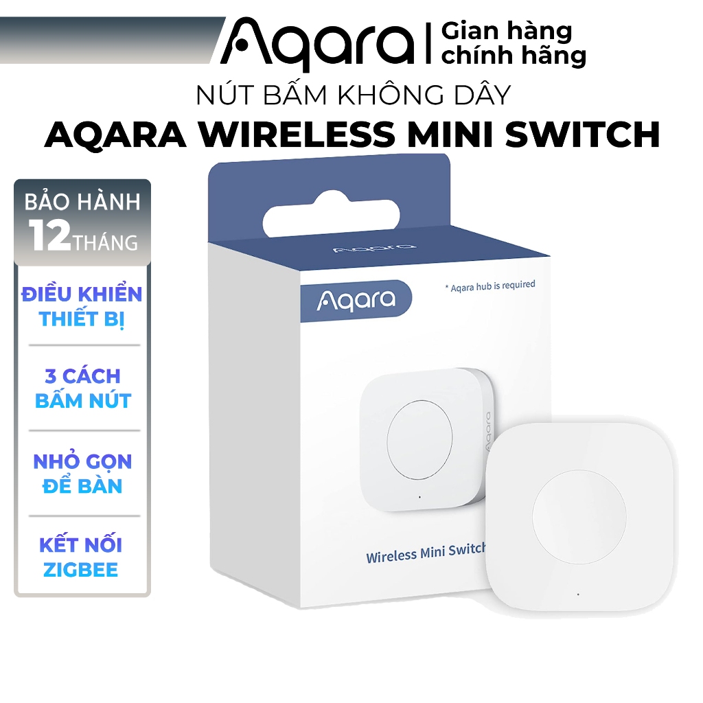 Nút bấm ngữ cảnh Aqara Wireless Mini Switch WXKG11LM - Điều khiển 3 tự ...