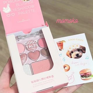 [GOGO TALES] Bảng Phấn Mắt Kèm Highlight Và Má Hồng 3in1 GOGO TALES Trái Tim CAT THEME SERIES GT609
