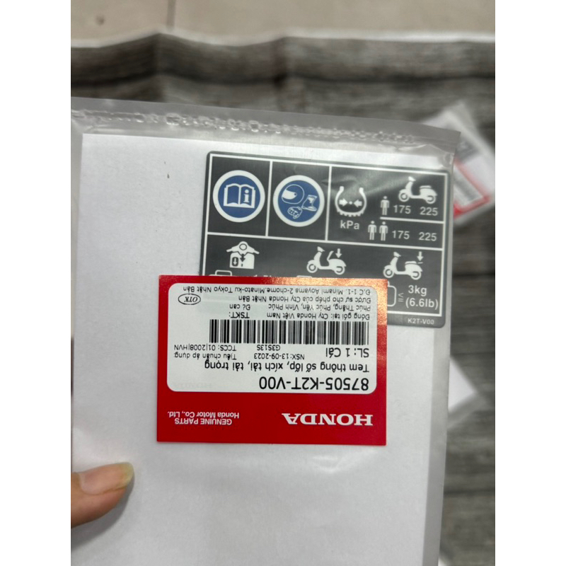 Tem thông số Lead 2017-2023 Hàng chính hãng Honda