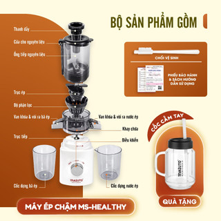 Máy Ép Chậm Trái Cây Masuto Ép Nguyên Quả Kiệt Bã Dung Tích 0,6L Làm Nước Ép, Ép hoa quả, làm kem