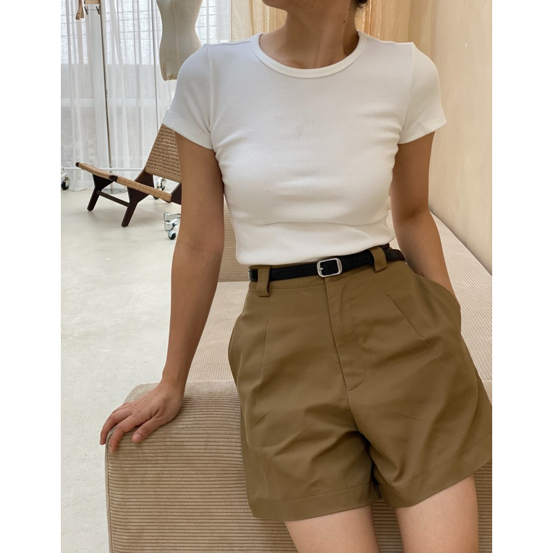 Ảnh Quần short lưng cao phong cách parisian đơn giản thanh lịch idée 1