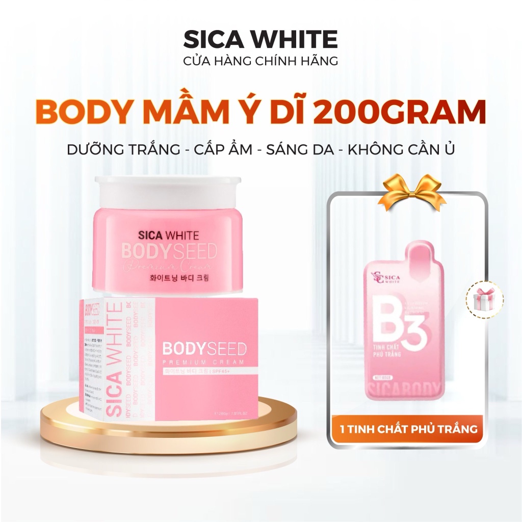 Kem Sica White Body Mầm Ý Dĩ G Body Seed Dưỡng Ẩm Trắng Sáng Tặng Phủ Trắng B SICA