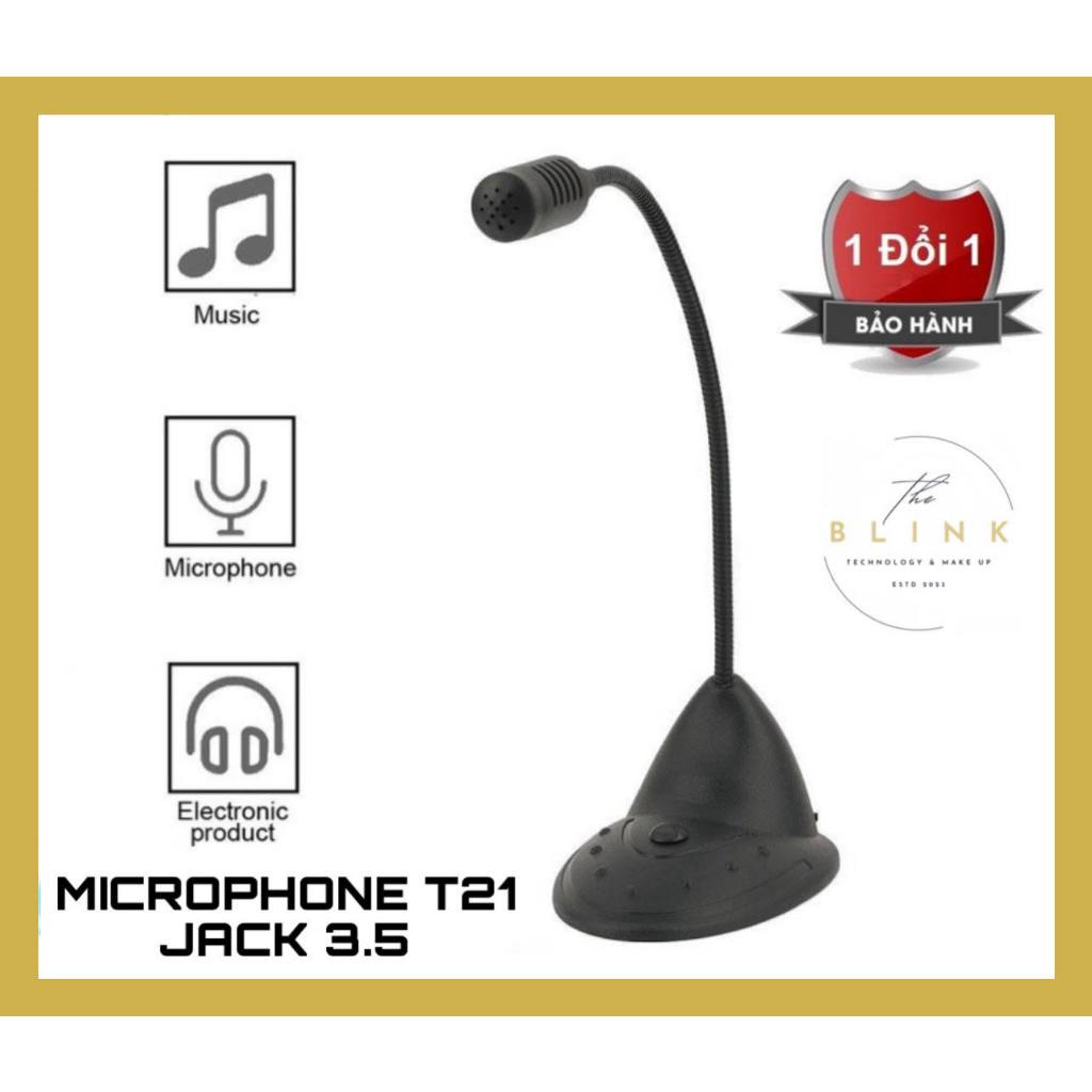 Microphone cho máy tính T21 Jack 3.5 tự nhận.Micro để bàn cho máy tính ...