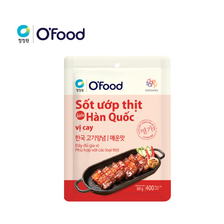Sốt ướp thịt Hàn Quốc OFood gói 80g, giúp thị mềm, ngọt, thơm dậy vị dùng cho 400g thịt