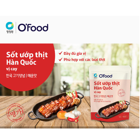 Sốt ướp thịt Hàn Quốc OFood gói 80g, giúp thị mềm, ngọt, thơm dậy vị dùng cho 400g thịt