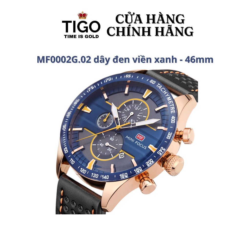 ng H Nam MINI FOCUS MF0002G.02 Day Da Xanh Vi n en Thep Khong G M t Tron 46mm Shopee Vi t Nam