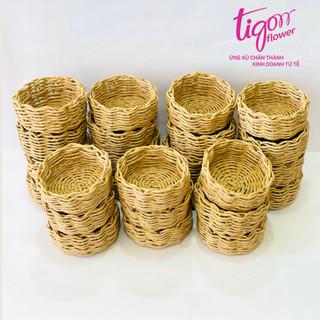 5 rổ đựng nho, cherry đường kính 10cm, cao 5cm bằng giấy kraft Nhật se sợi thân thiện môi trường (ĐƯỢC ĐỒNG KIỂM)