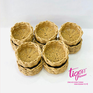 5 rổ đựng nho, cherry đường kính 10cm, cao 5cm bằng giấy kraft Nhật se sợi thân thiện môi trường (ĐƯỢC ĐỒNG KIỂM)