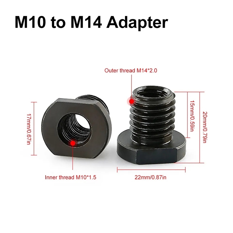 Bộ 2 đầu chuyển máy cắt trục M10 sang M14 và M16