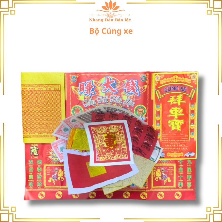 Bộ Giấy Cúng Xe Mới-Nhang Đèn Bảo Lộc