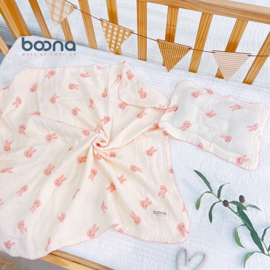 Khăn Tắm Xô Muslin BooNa Chính Hãng 2 Lớp, 4 Lớp Đa Năng An Toàn Cho Bé