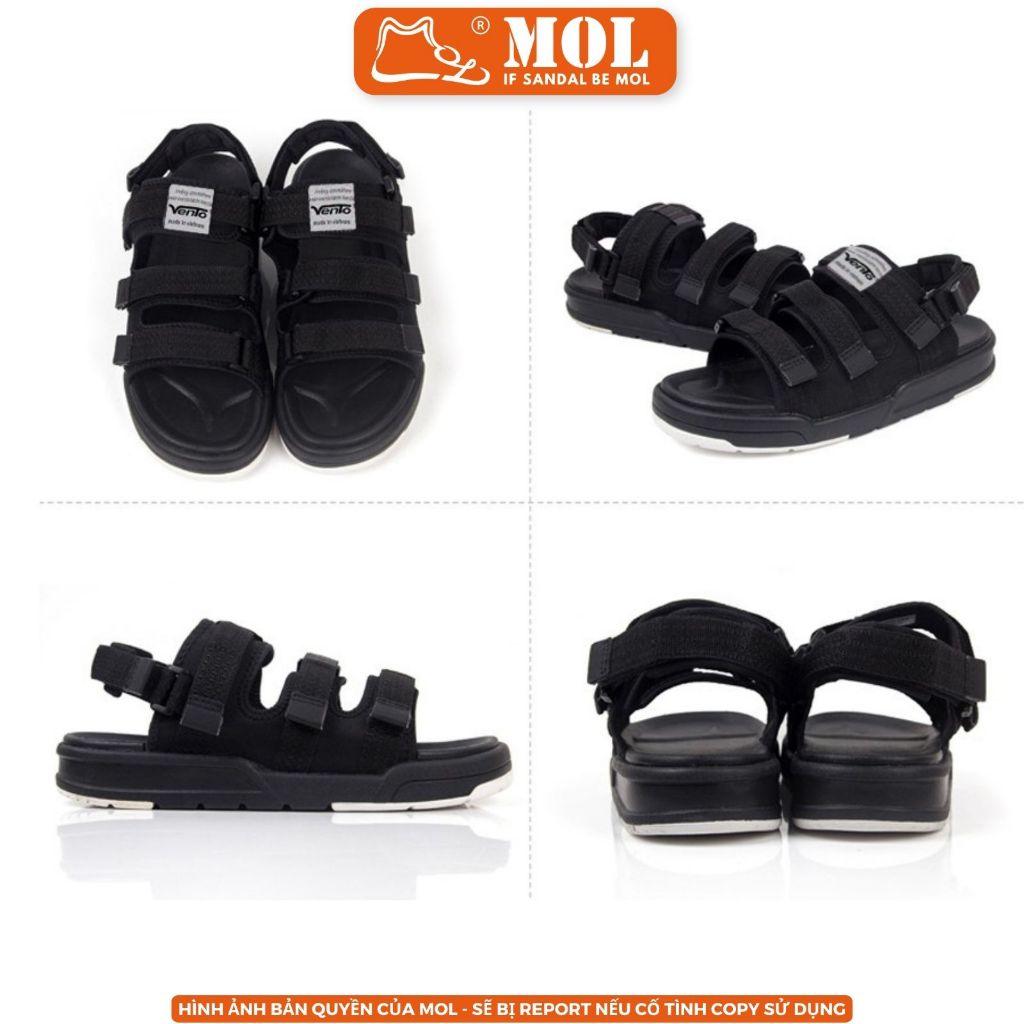 Ảnh Sandal nam nữ unisex Vento 3 quai ngang NV1001B big size 44 45 | Vento  Capella NV1001 SD1001 2
