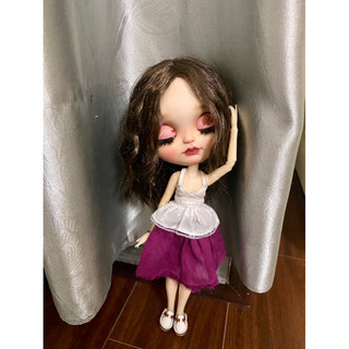 Set áo 2 dây kèm váy tím size blythe, xinyi,barbie
