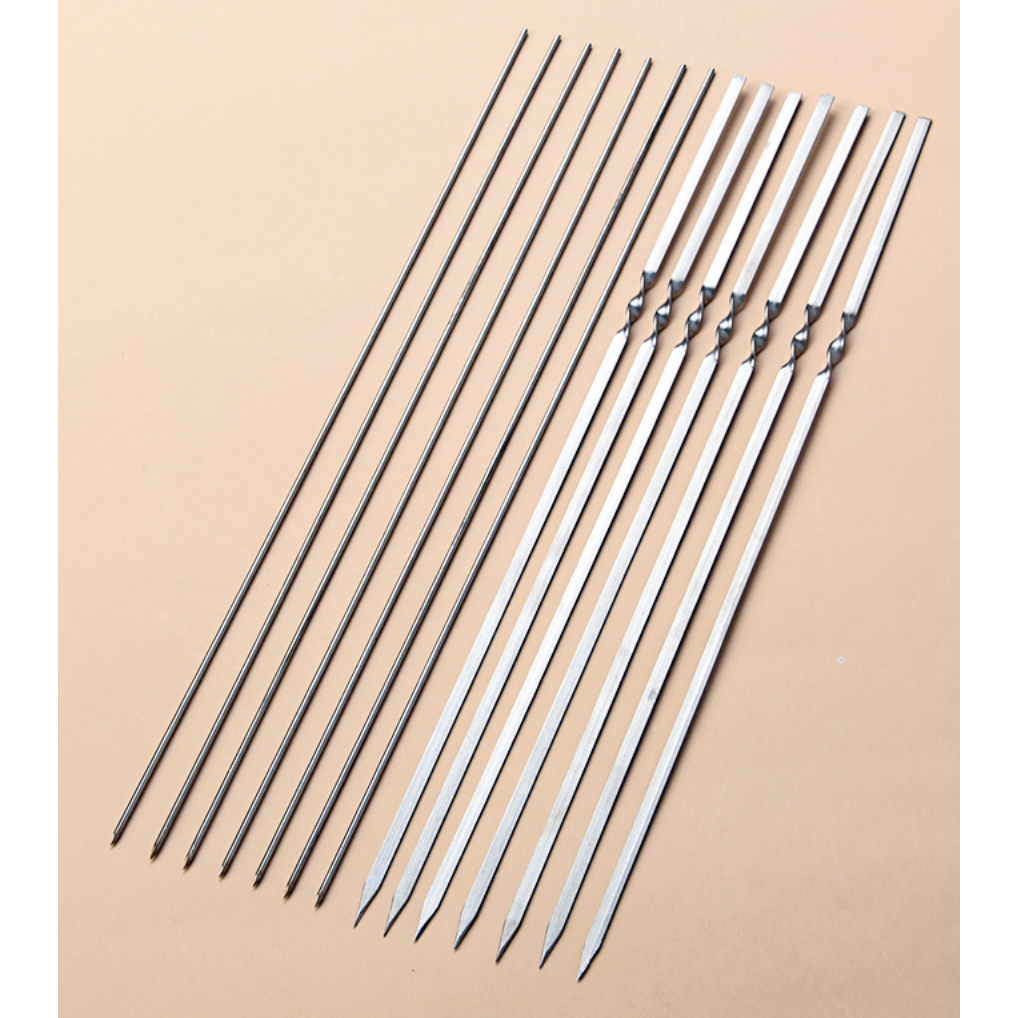 Bộ 10 Que Xiên Nướng Inox 304 Loại Tròn, Loại Dẹp HÀNG CAO CẤP 30cm ...