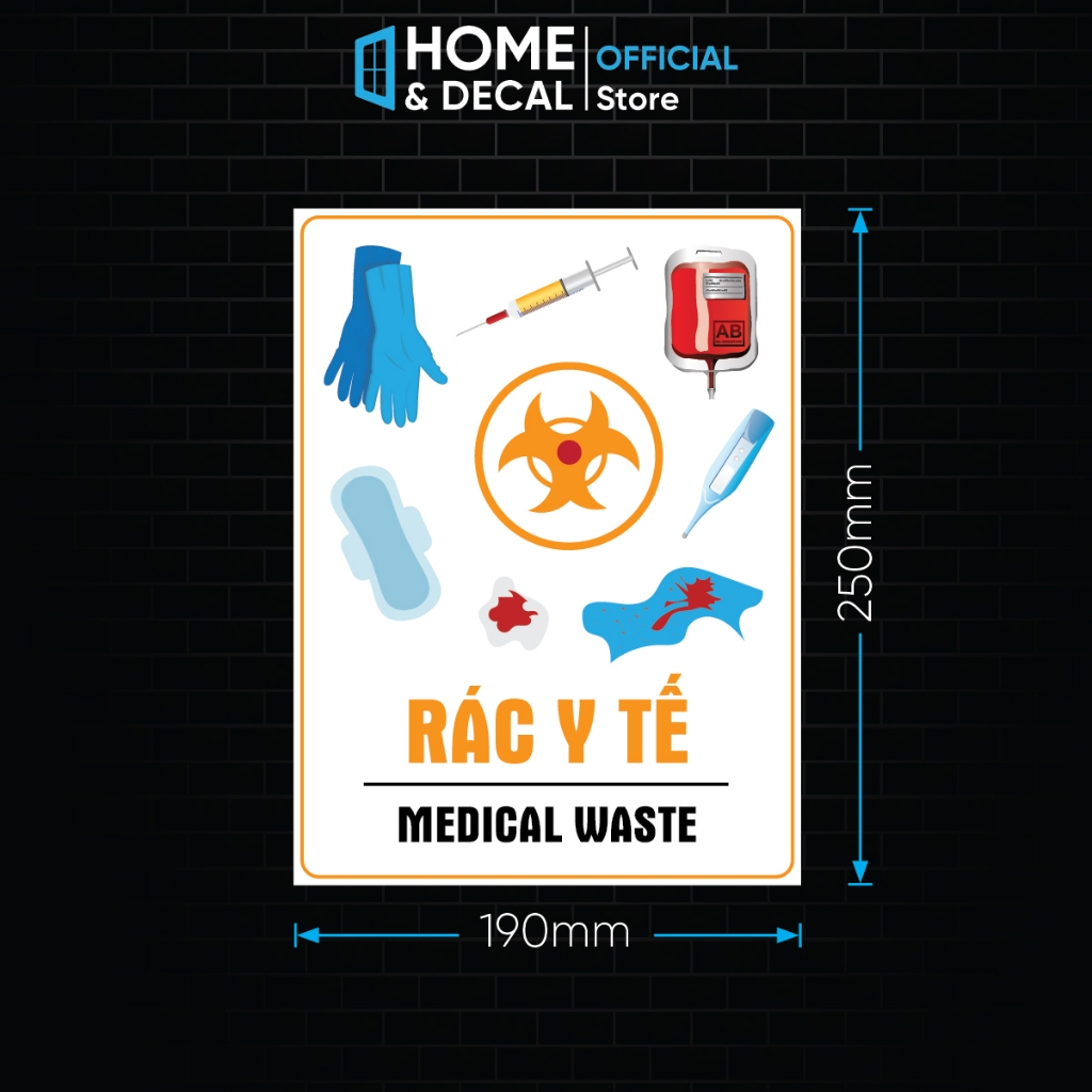 Decal Phân Loại Rác, Phân Loại Chất Thải, Rác Tái Chế, Rác Vô Cơ, Rác ...