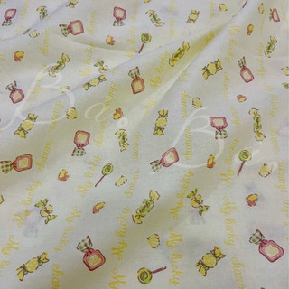 Vải Linen Cotton Vàng Chanh In Hoạ Tiết Baby Mềm Rũ Phồng Nhẹ Khổ 1m45