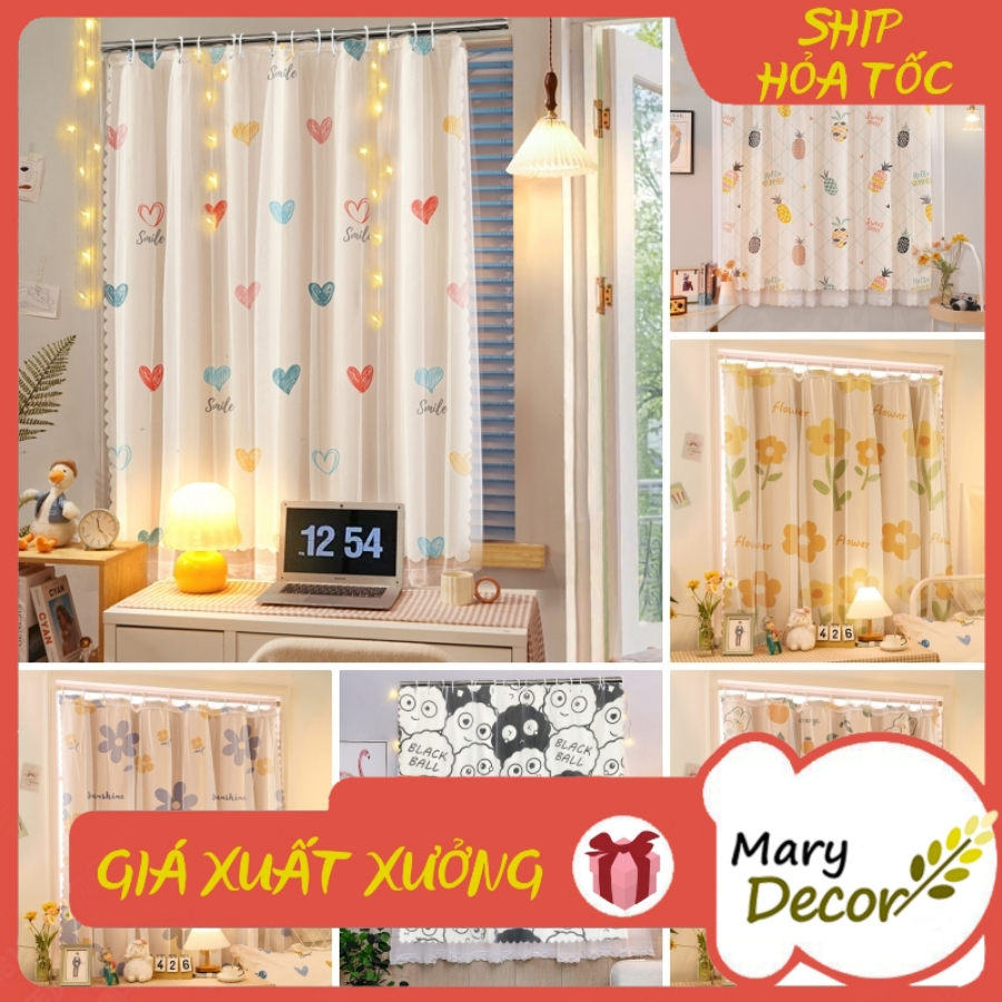 Rèm cửa sổ KHOEN MỞ 2 lớp chống nắng treo tường trang trí decor phòng ...