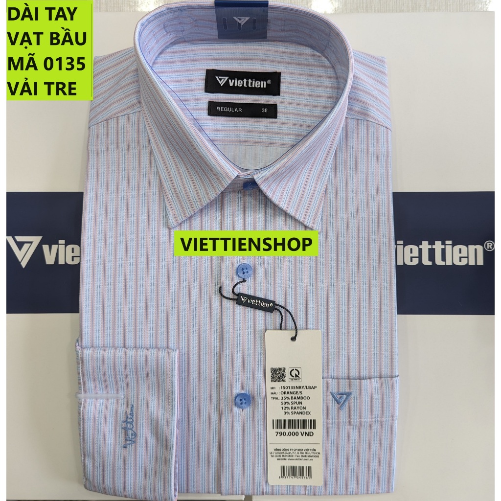 (0135 SL) ÁO SƠ MI VIỆT TIẾN DÀI TAY VẢI TRE KẺ SỌC | Shopee Việt Nam