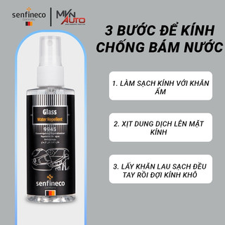 COMBO 8 TẶNG TẤM CHE NẮNG - Bình xịt nano chống bám nước và đọng sương kính ô tô Senfineco 9945 + 9963 - Mvn Auto