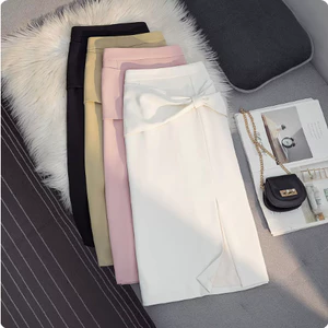 Chân Váy Bút Chì Phối Nơ Sẻ Trước_Chất Liệu Vitex_Lót Lụa Fuff Váy_Cv33T_Chân Váy Công Sở